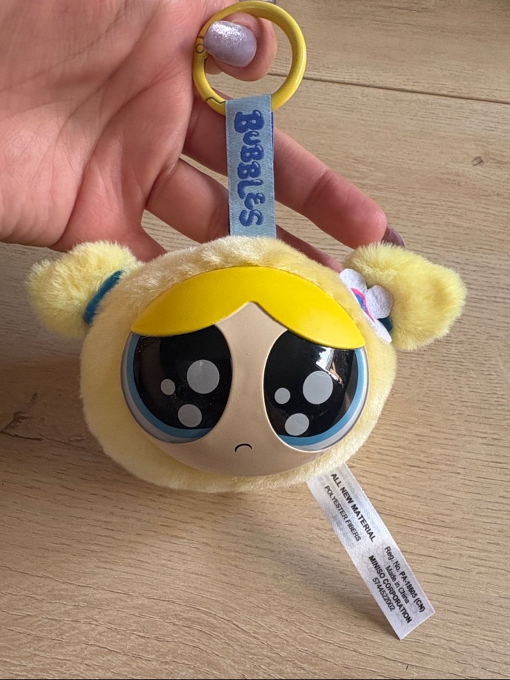 Miniso Bubbles Powerpuff Girls Plush Keychain - Yellow